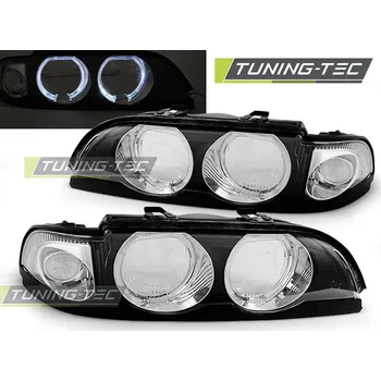 Přední světlomet BMW E39 09.95-08.00 kompletní kryty Angel Eyes Black - bez čoček D2S/H7 (LPBM58)