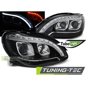 Přední světlomet Přední světla Mercedes Benz W220, S-classe 98-05 - černé DRL s denním svícením (LPME97)