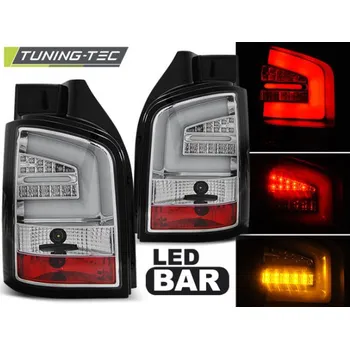 Osvětlení automobilu ZADNÍ SVĚTLA, LAMPY LED VOLKSWAGEN T5, 2003-2009, ČIRÉ, CHROM (LDVW91)