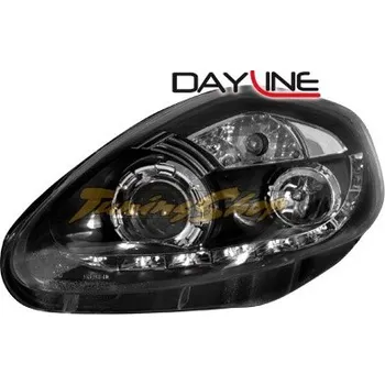 Přední světlomet Fiat Grande Punto 05 Přední světla s led svícením černé