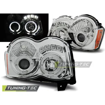 Přední světlomet Chrysler Jeep Grand Cherokee 08-10 Angel Eyes Chrome (LPCH15)