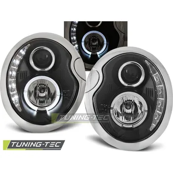 Přední světlomet PŘEDNÍ SVĚTLOMETY, SVĚTLA, LAMPY MINI COOPER, 2001-2006, LED DAYLIGHT, ČERNÉ BLACK, S MOTORKEM (LPMC04)
