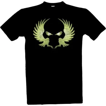 Tričko s potiskem Lebka ptáci pánské