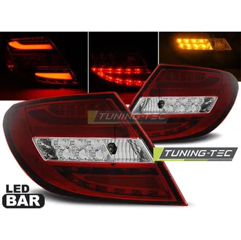 Zadní světlomet Zadní světla Mercedes Benz W204 C-Klasse 07-10 - krystal/červené LED BAR (LDME68)