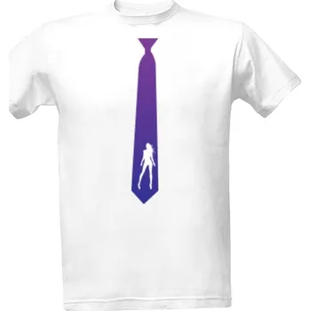 Pánské tričko Tričko s potiskem Fialová kravata s dívkou pánské