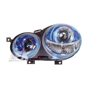 Přední světlomet Přední světla VW POLO 9N. Provedení Modrý chrom