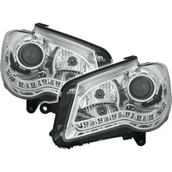 Přední světlomet Přední čirá světla - VW Touran chromové s LED svícením