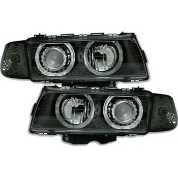 Přední světlomet BMW E38 - Přední světla Angel Eyes - Černé II.