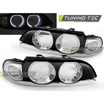 Přední světlomet BMW E39 09.95-08.00 kompletní kryty Angel Eyes Chrome - bez čoček H7/H7 (LPBM55)