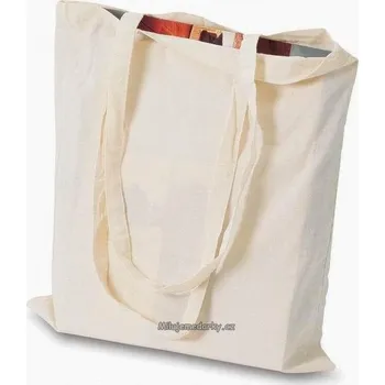 Nákupní taška přes rameno z přírodní bavlny s dlouhými držadly