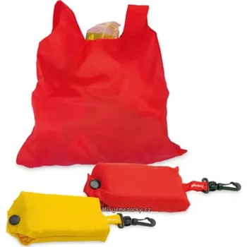 červená nákupní taška SHOPPER v sáčku s karabinou