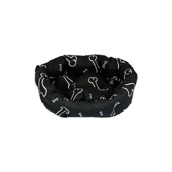 Pelíšek pro psa Samohýl Kost černo/bílý pelech 8 hran