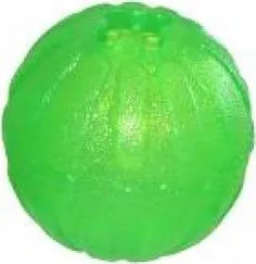 Hračka pro psa Starmark silikonový míček s otvorem na krmivo M/L zelený