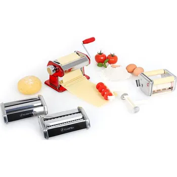 Strojek na těstoviny Klarstein Siena Rossa červený Pasta Maker + 3 nástavce