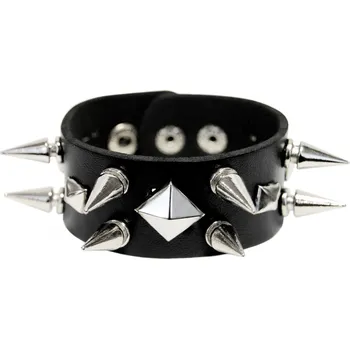 Náramek Stahovák na zápěstí s hroty a pyramidami