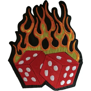 Nášivka emblém / nášivka červené Hořící kostky