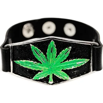 Náramek Stahovák na zápěstí marihana, list