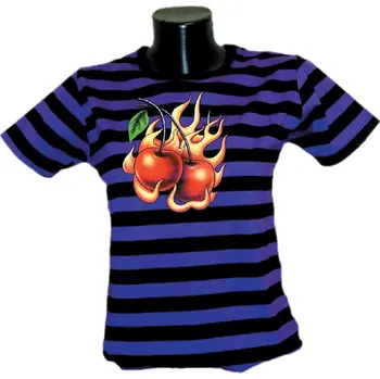 Dámské tričko dámské triko Třešně - fialové pruhy