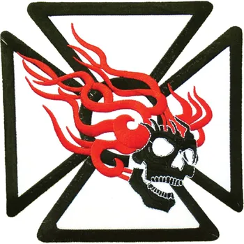 Nášivka emblém, nášivka Hořící lebka, kříž II
