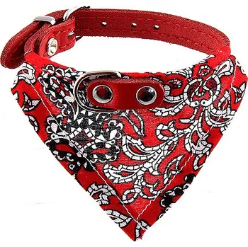 Obojek pro psa BAFPET obojek a bavlněný šátek 12x30 cm červený