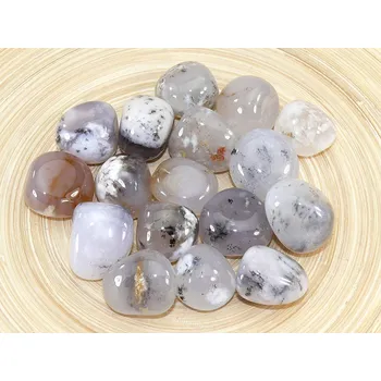 Přírodní kámen Achát s dendrity troml z Brazílie 2–3cm