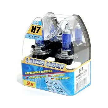 Autožárovka Žárovka 12V H7 55W WHITE LASER 2ks , žárovka H7 s jasným světlem