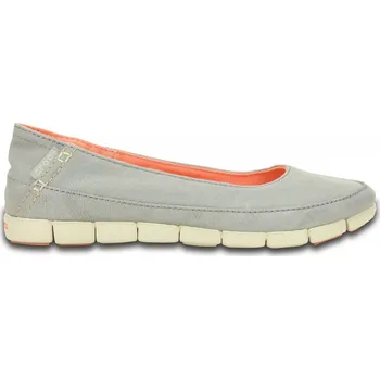 Dámské baleríny Crocs Women’s Stretch Sole Flat Light Grey/Stucco