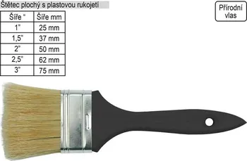 Malířský štětec Štětec plochý s plastovou rukojetí, 1" / 25mm, EXTOL CRAFT