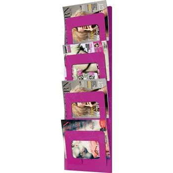 Růžový kovový držák na časopisy a noviny - poslední kus