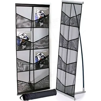 Skládací Textilní síťovaný stojan na letáky 8xA4