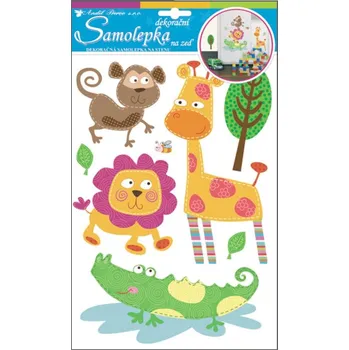 Samolepící dekorace Samolepky na zeď s žirafou 34x21cm DOPRODEJ (Samolepka na zeď)