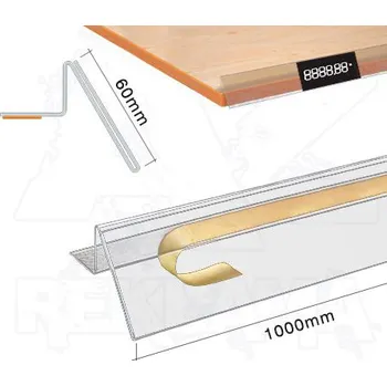 Kancelářský nábytek Cenovková lišta se zábranou 60x1000mm