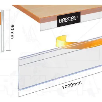 Cenovková lišta na hranu - 60x1000mm