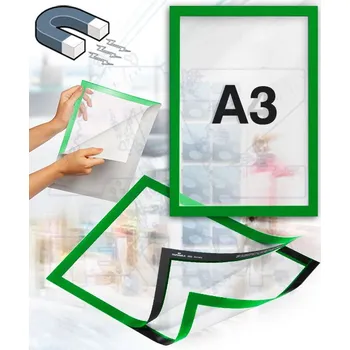 Samolepící magnetický rám A3 - zelený