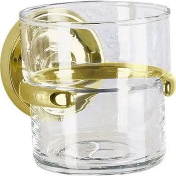 Držák na kartáček Villa - držák skleničky, leštěná mosaz V243