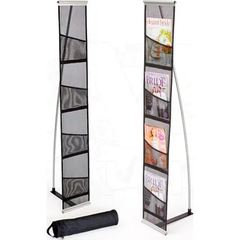 Skládací Textilní síťovaný stojan na letáky 4xA4