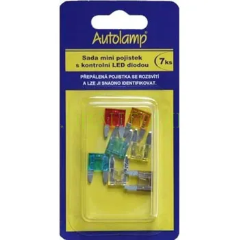 Autopojistky Sada MINI pojistek s kontrolní LED diodou Autolamp
