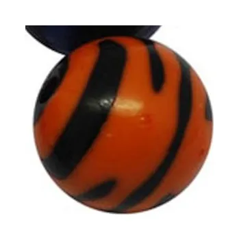 Korálek Korálek plastový zebrovaný 15mm oranžový