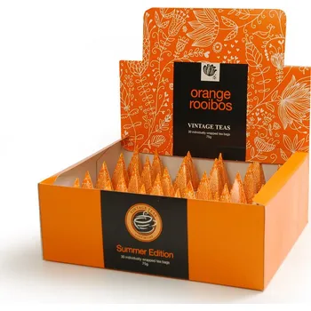 Čaj Vintage Teas Rooibos s pomerančem - Box pyramidy 30 x 2,5g 