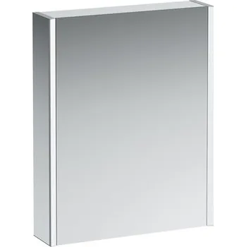 Koupelnový nábytek Frame 25 - hliníková zrcadlová skříňka 75x60, LED, panty vpravo, el.zásuvka, prostorové osvětlení, bílá H4084529001451