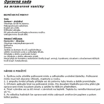 Sprchová vanička Opravná sada na mramorové vaničky REPAIRKIT