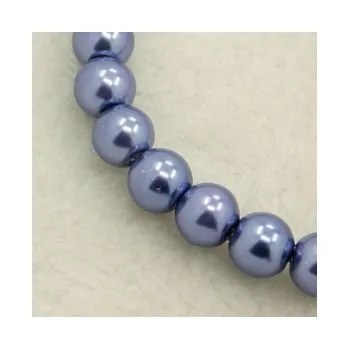 Dětské navlékací korálky Voskované perličky 12mm 10ks modrá chrpa