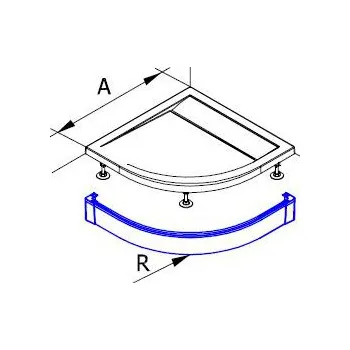 Sprchová vanička PWI - hliníkový panel k čtvrtkruhové vaničce 100x100 PWIR55100