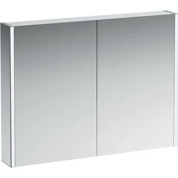 Koupelnový nábytek Frame 25 - hliníková zrcadlová skříňka 75x100, LED, el.zásuvka, bílá H4086039001451