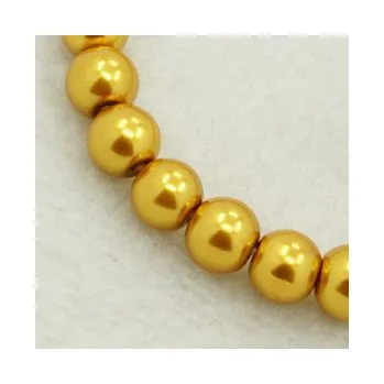 Dětské navlékací korálky Voskované perličky 12mm 10ks zlaté