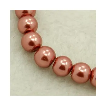 Dětské navlékací korálky Voskované perličky 12mm 10ks indiánsky červené