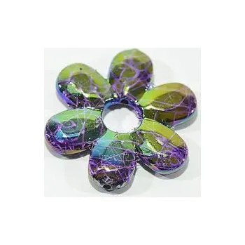 Dětské navlékací korálky Korálek "disco" kytička malá fialová