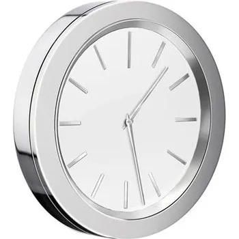 Hodiny Time - samolepící hodiny bílé 60 mm, chrom YX380