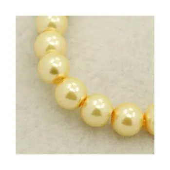 Dětské navlékací korálky Voskované perličky 10mm 10ks citronové