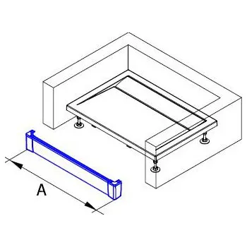 Sprchová vanička PWI - hliníkový panel k obdélníkové/čtvercové vaničce 900, montáž do niky PWII090